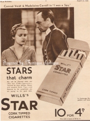 I Was a Spy (1933), with Madeleine Carroll - cigarette ad